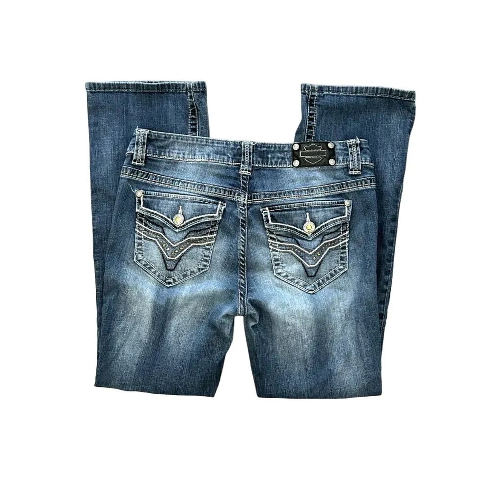 Harley Davidson Bling flap pocket Bootcut Jean 10 Petite